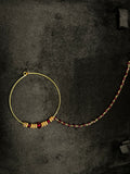 Beautiful Maroon and Gold Bridal Nose Ring Nathli Nose Hoop | Design 11