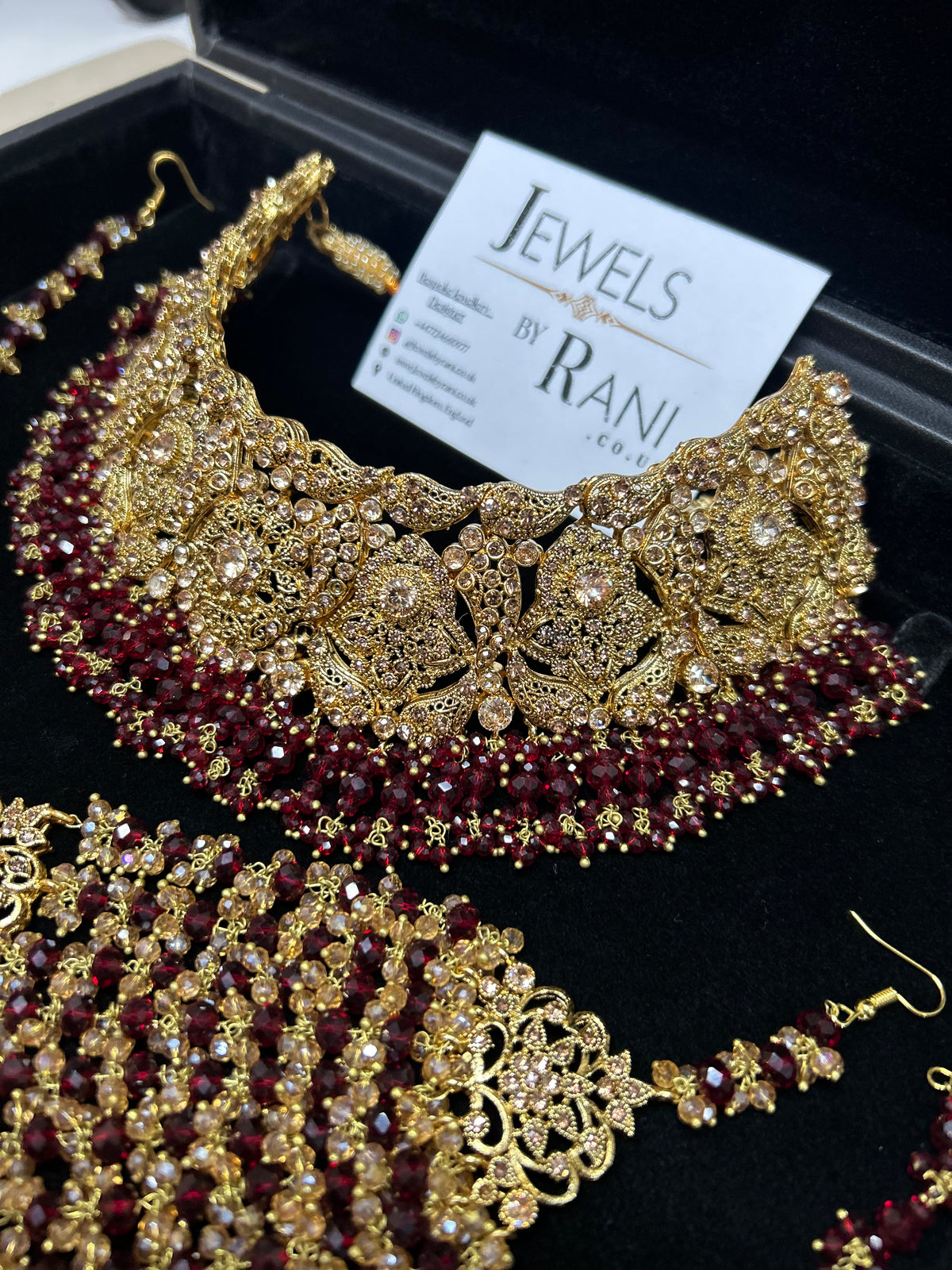 Trending Maroon Full Bridal Jewellery Set/ Style 385