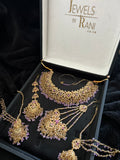 Lilac and Gold Jewellery Set with beautiful small Jhumkies