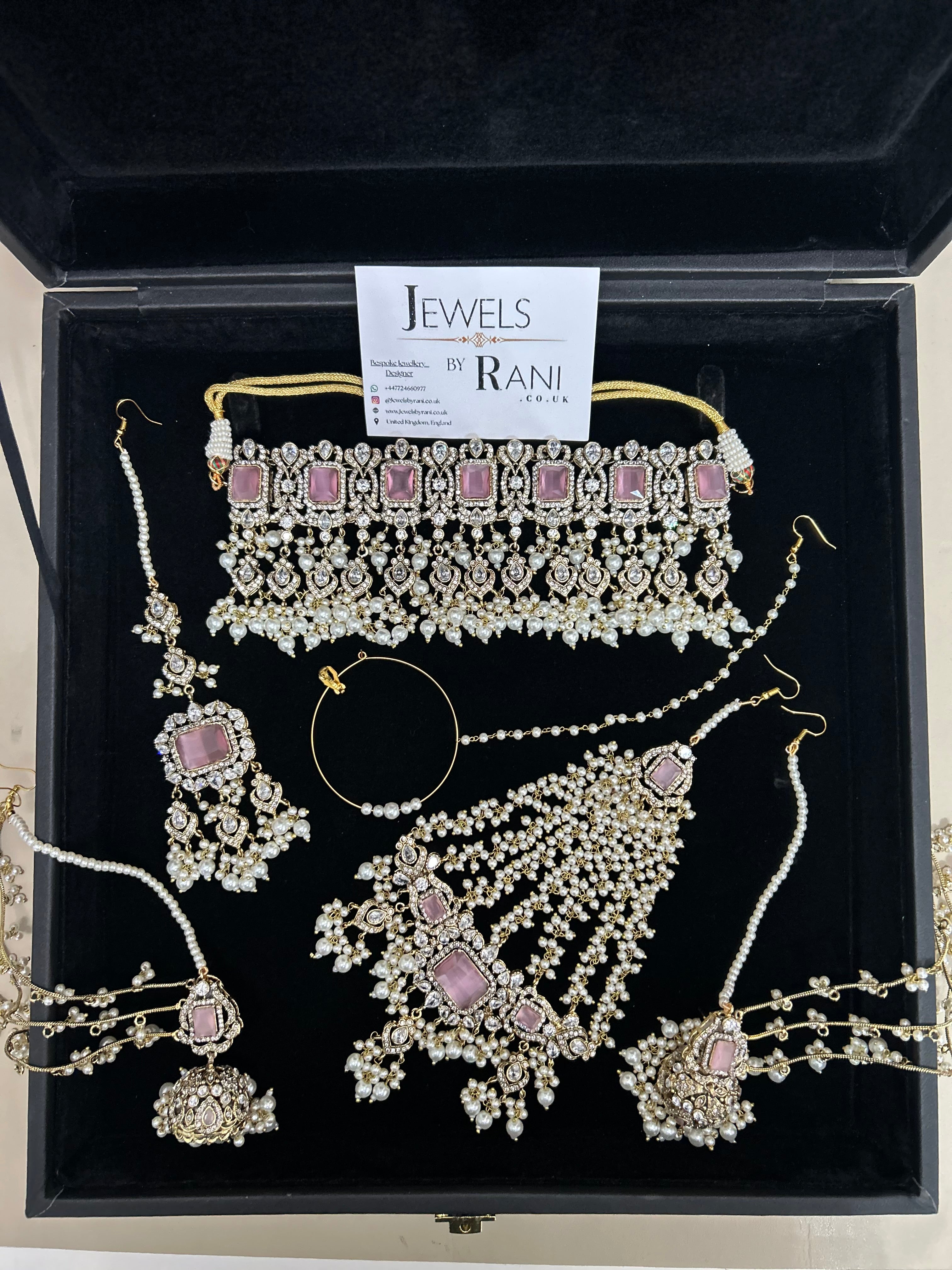 2026 Collection | Pink and White Choker Set + Saharas (Style 759)