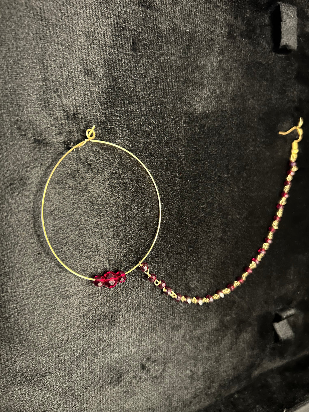 Maroon Bridal Nose Ring Nathli Nose Hoop | Design 8