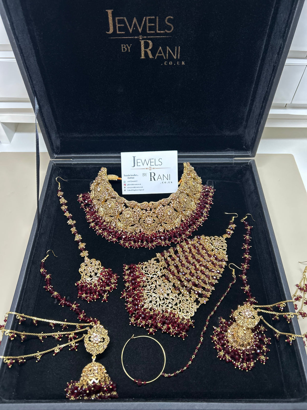 Trending Maroon Full Bridal Jewellery Set/ Style 385