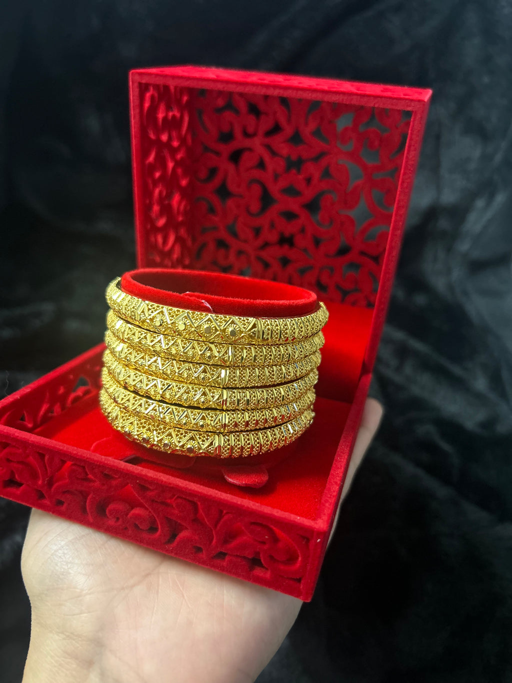 Gold Finish - Kohinoor Bangles - Gold Plated - 6 Bangles