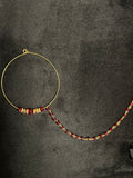 Detailed Deep Red Bridal Nose Ring Nathli Nose Hoop | Design 19