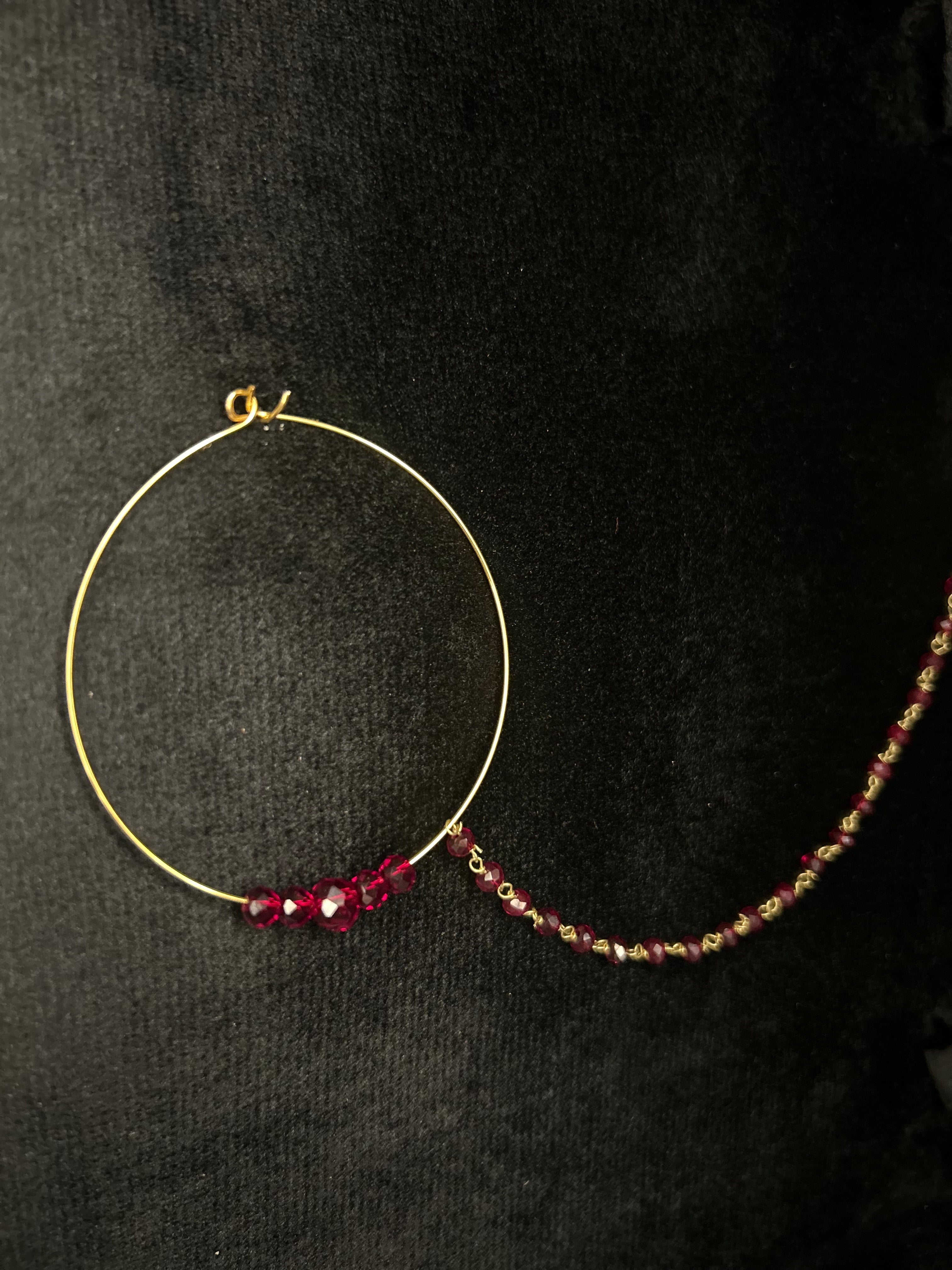 Maroon Bridal Nose Ring Nathli Nose Hoop Design 6