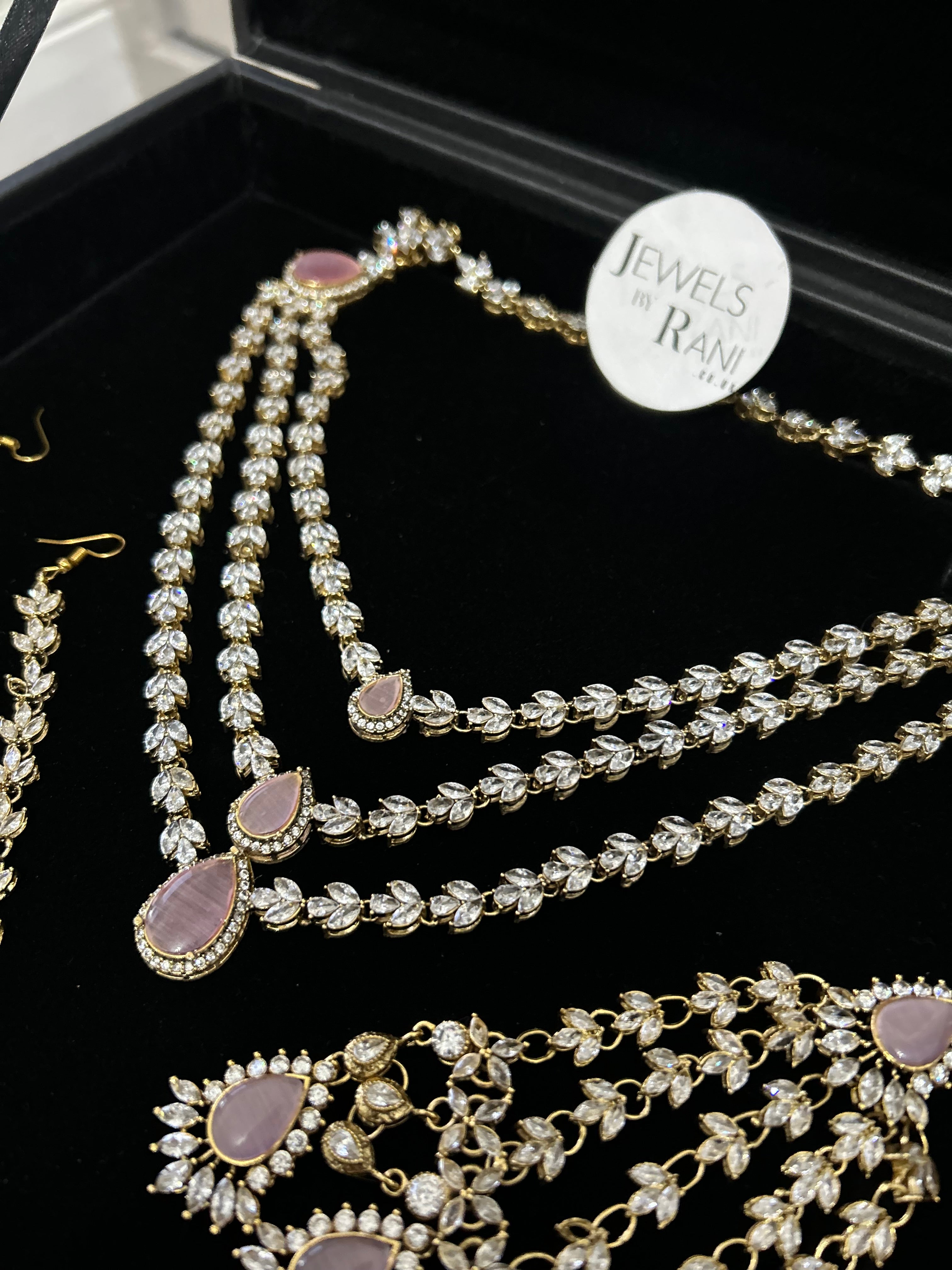 24crt Gold Plated - Beautiful Pink Statement Set