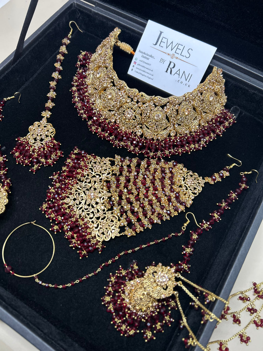 Trending Maroon Full Bridal Jewellery Set/ Style 385