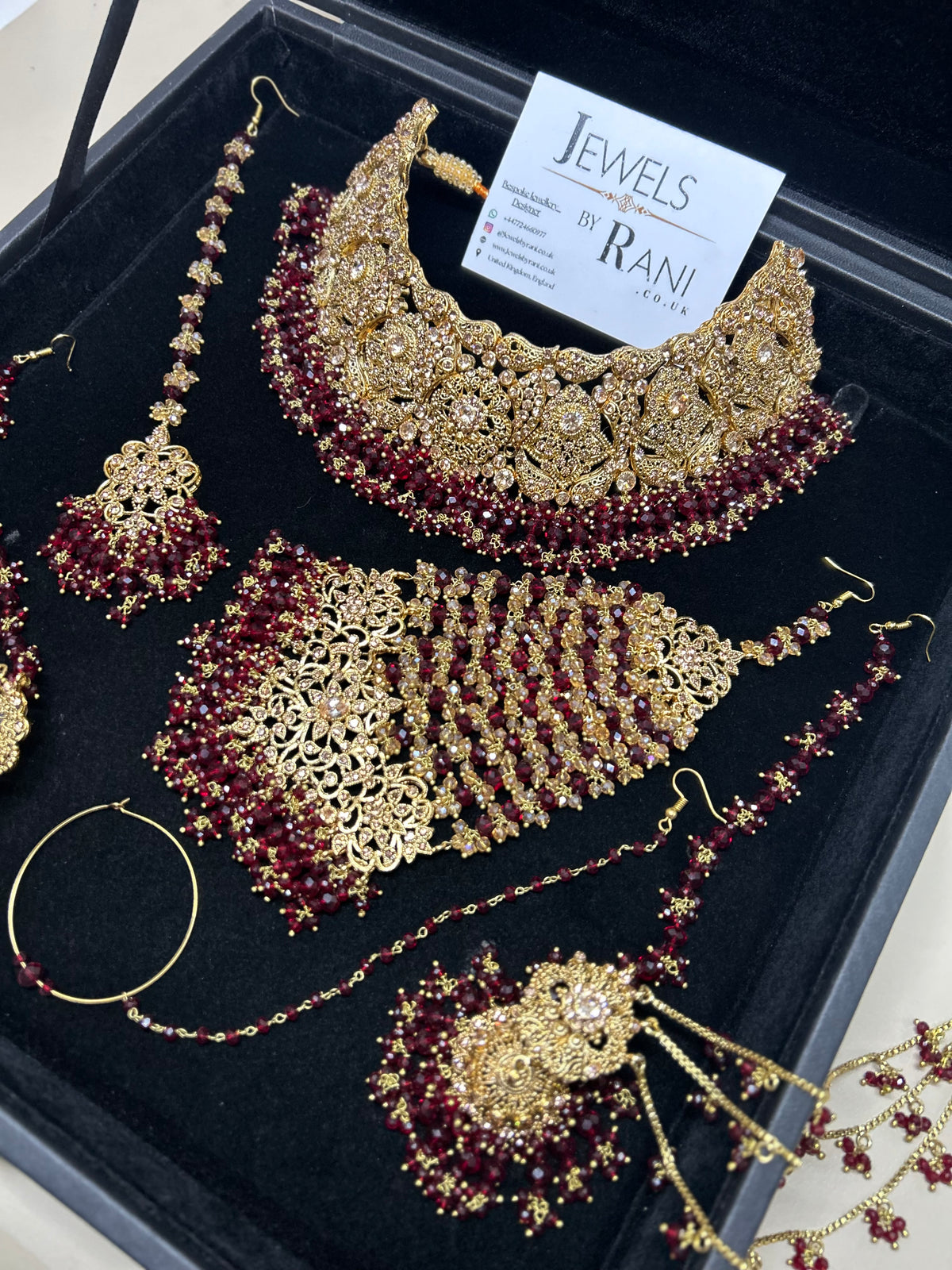 Trending Maroon Full Bridal Jewellery Set/ Style 385