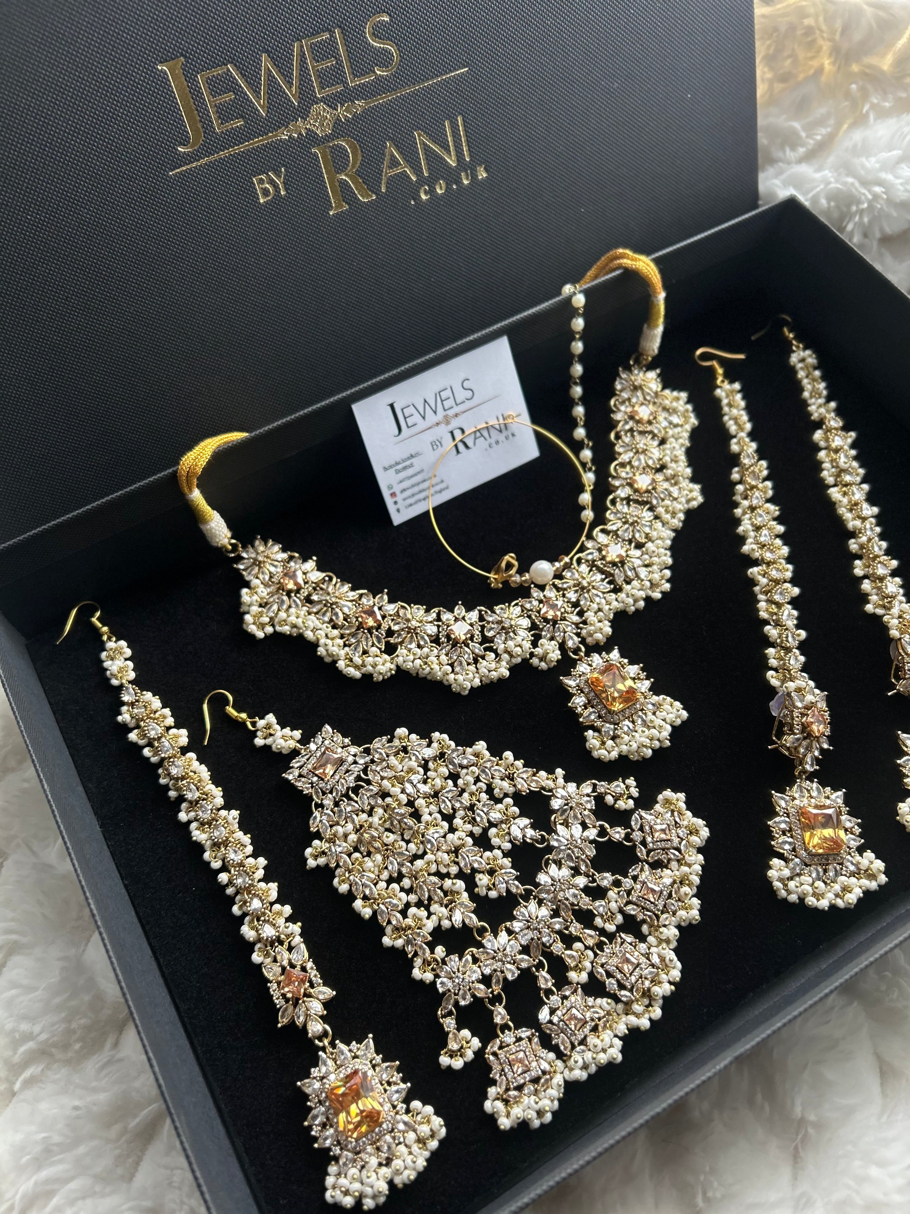 Stunning White and Gold Statement Set | Walima Set