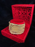 Antique Finish - Noor Bangles - Gold Plated - 6 Bangles & 2 Large Bangles