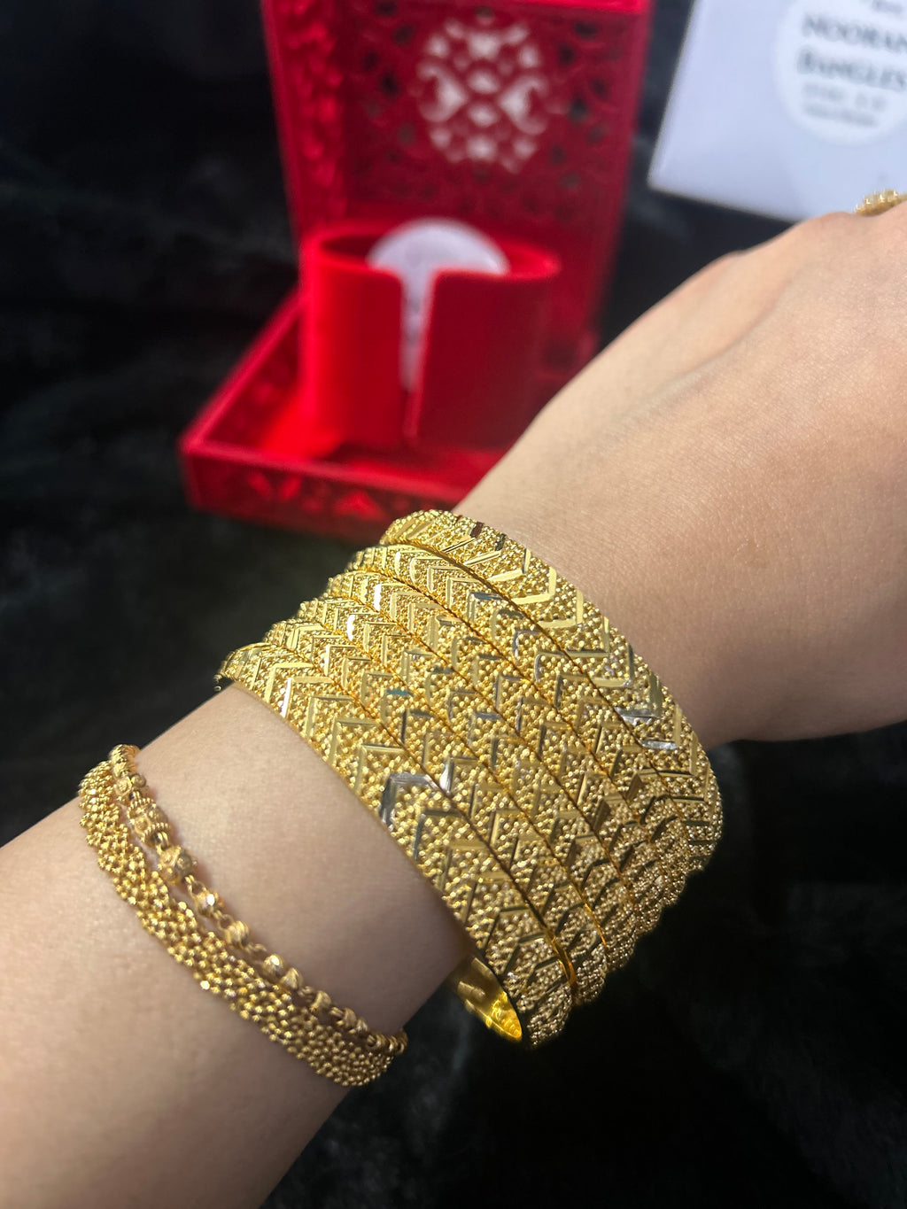 Gold Finish - Noorani Gold Plated - 6 Bangles