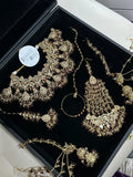 Stunning Maroon and Gold beading - 24 crt Gold Plated Bridal Jewellery Set - Jewelsbyrani