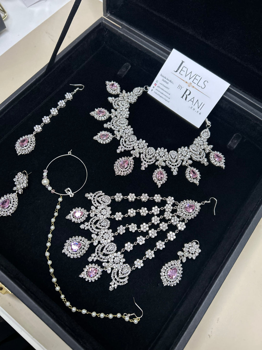 Trending, Baby Pink & Silver Statement Set Style 5207