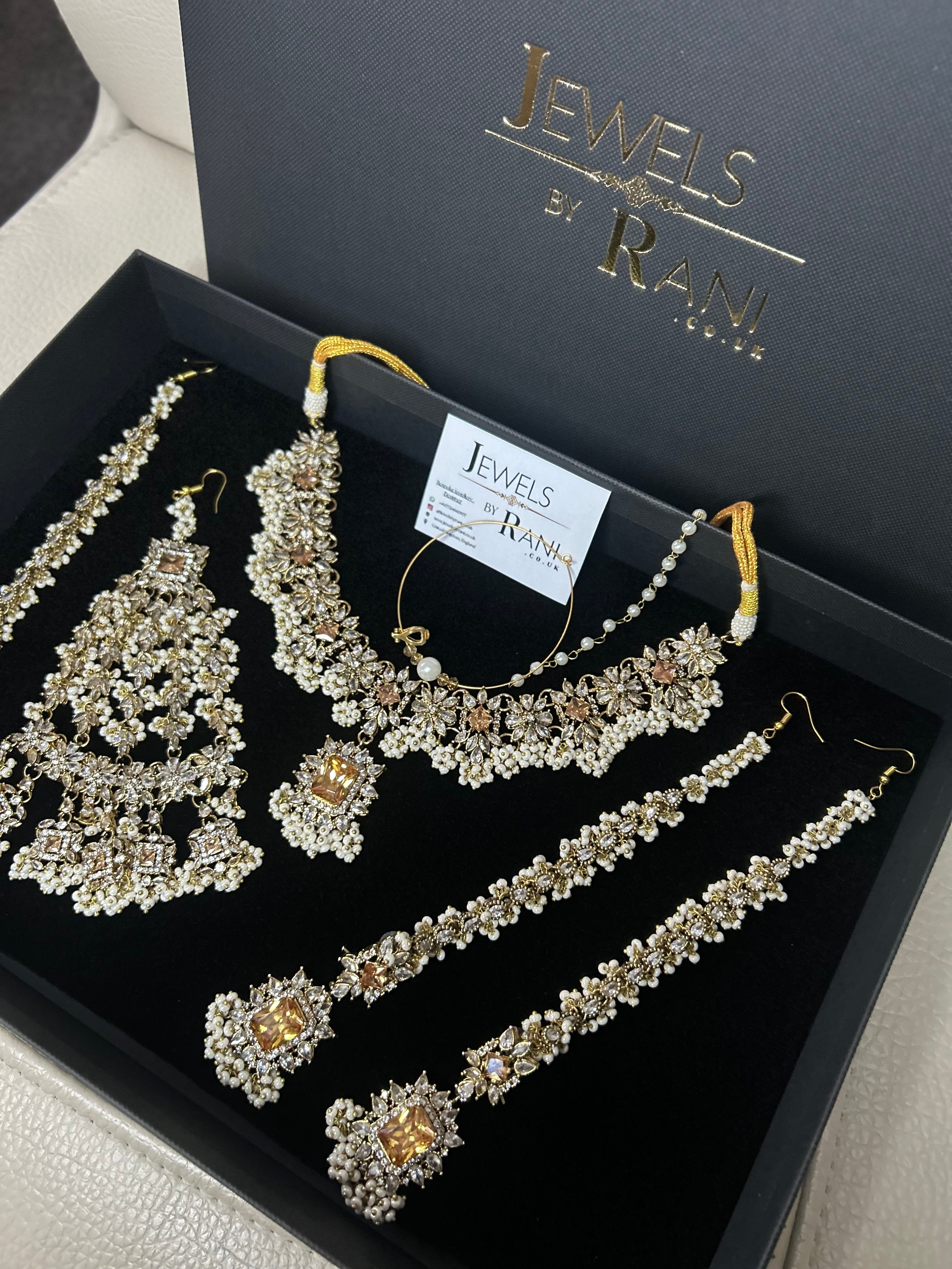 Stunning White and Gold Statement Set | Walima Set