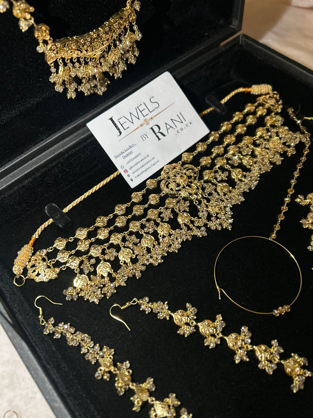 Vintage 22crt Gold Plated Gold Choker Set Mala Style 3859
