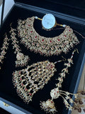 24 crt Gold Plated - Beautiful Maroon Pakistani Bridal Jewellery Set - Jewelsbyrani