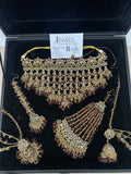 Style 2 - Maroon and Gold Dangle Bridal Jewellery Set