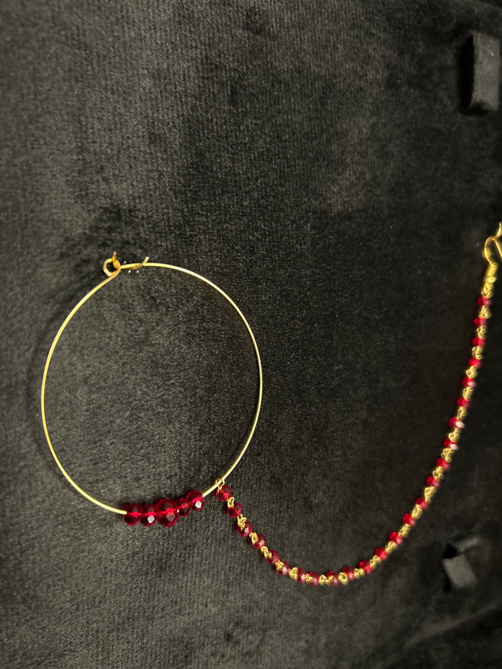 Deep Red Bridal Nose Ring Nathli Nose Hoop | Design 16