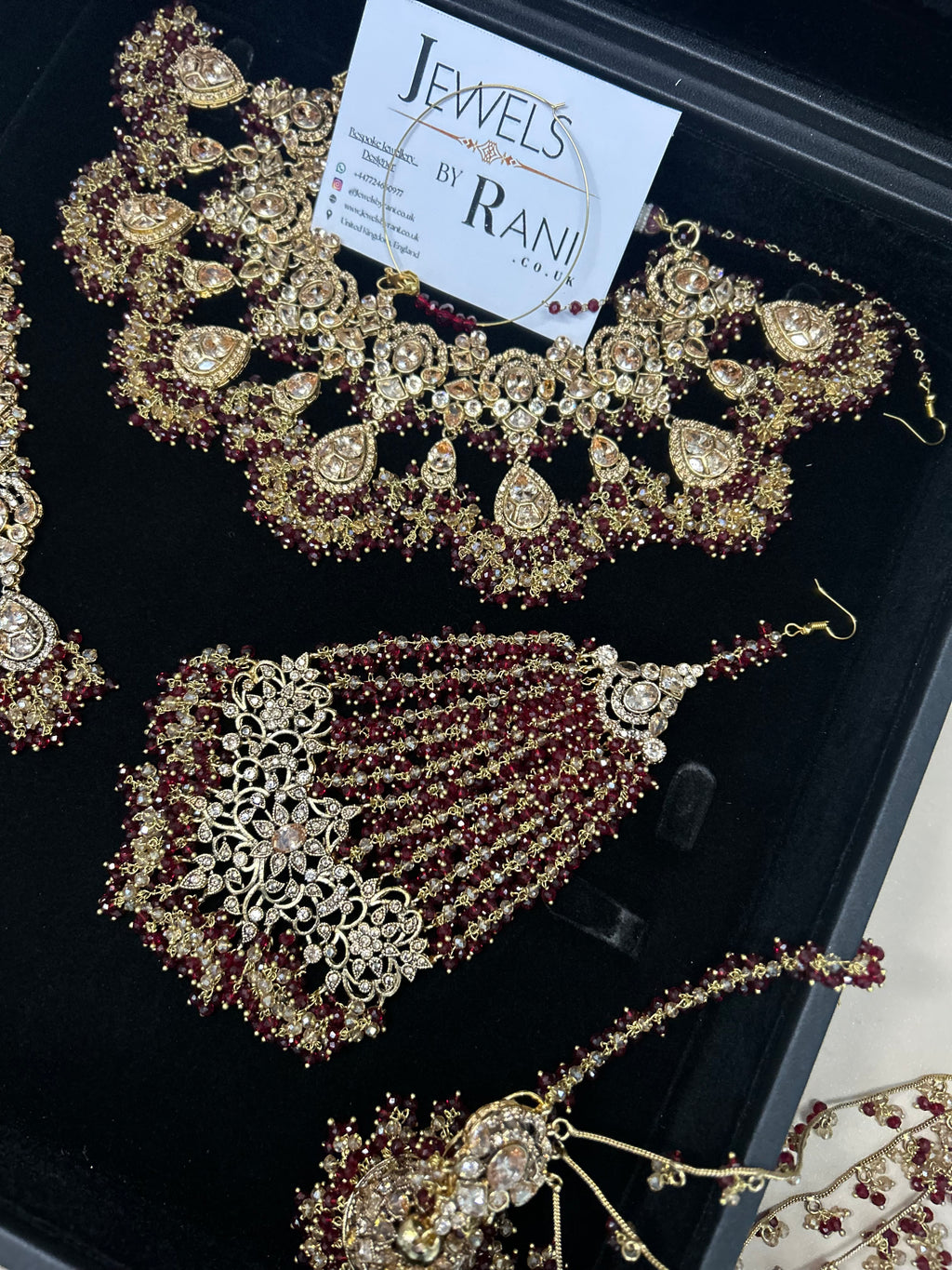 Style 3 - New Maroon and Gold Bridal Jewellery Set