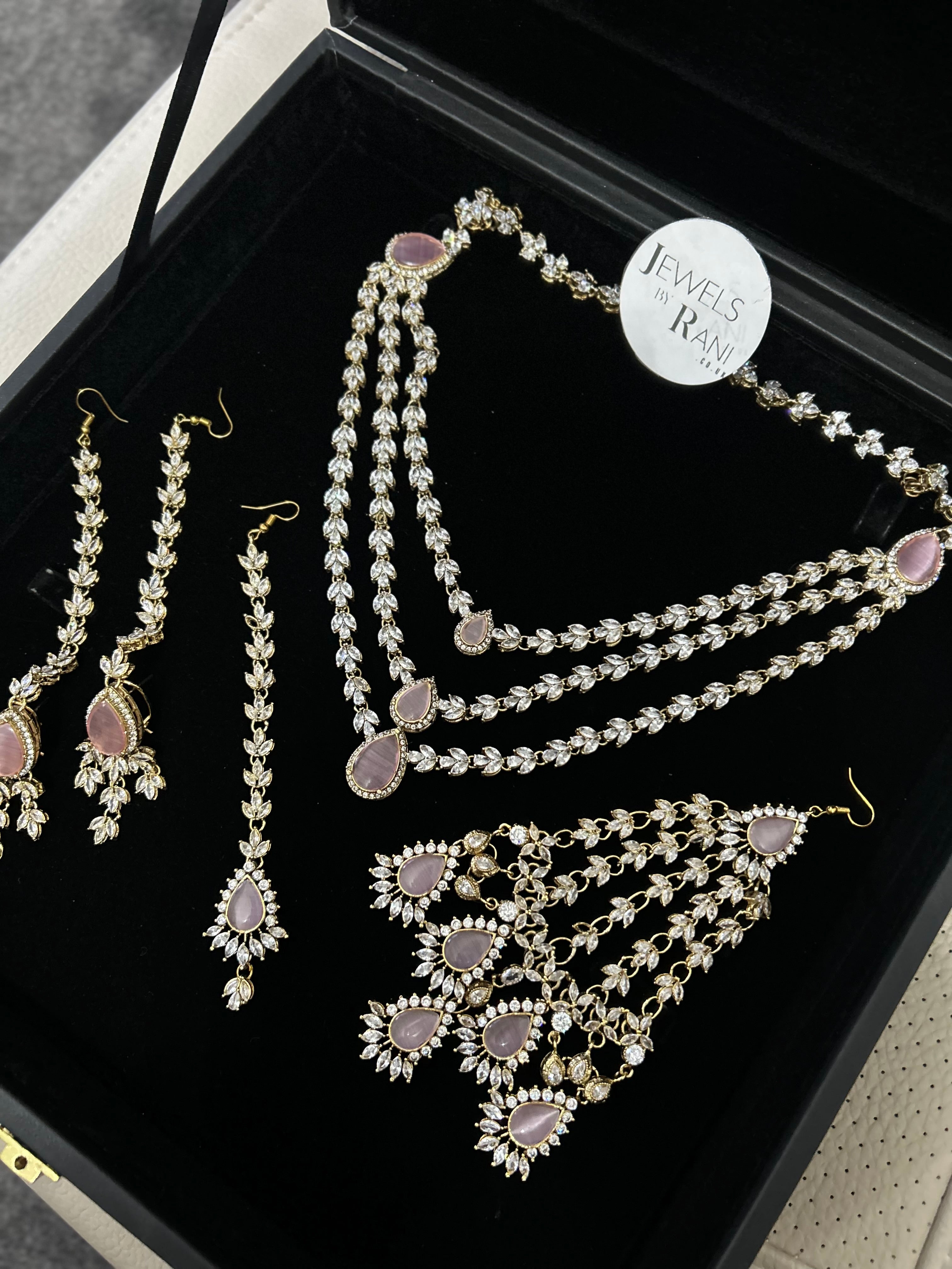 24crt Gold Plated - Beautiful Pink Statement Set