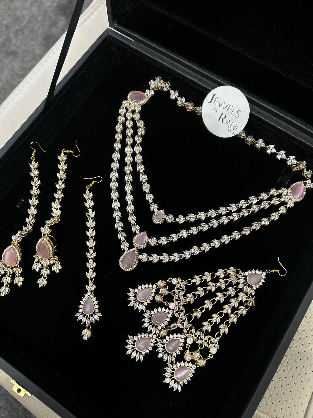 24crt Gold Plated - Beautiful Pink Statement Set