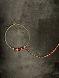 Maroon and Gold Bridal Nose Ring Nathli Nose Hoop | Design 10