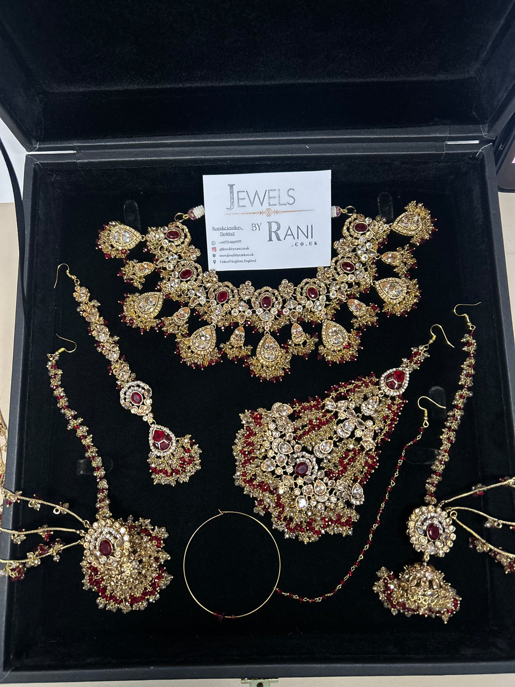 Style 4 - New Deep Red and Gold Bridal Jewellery Set