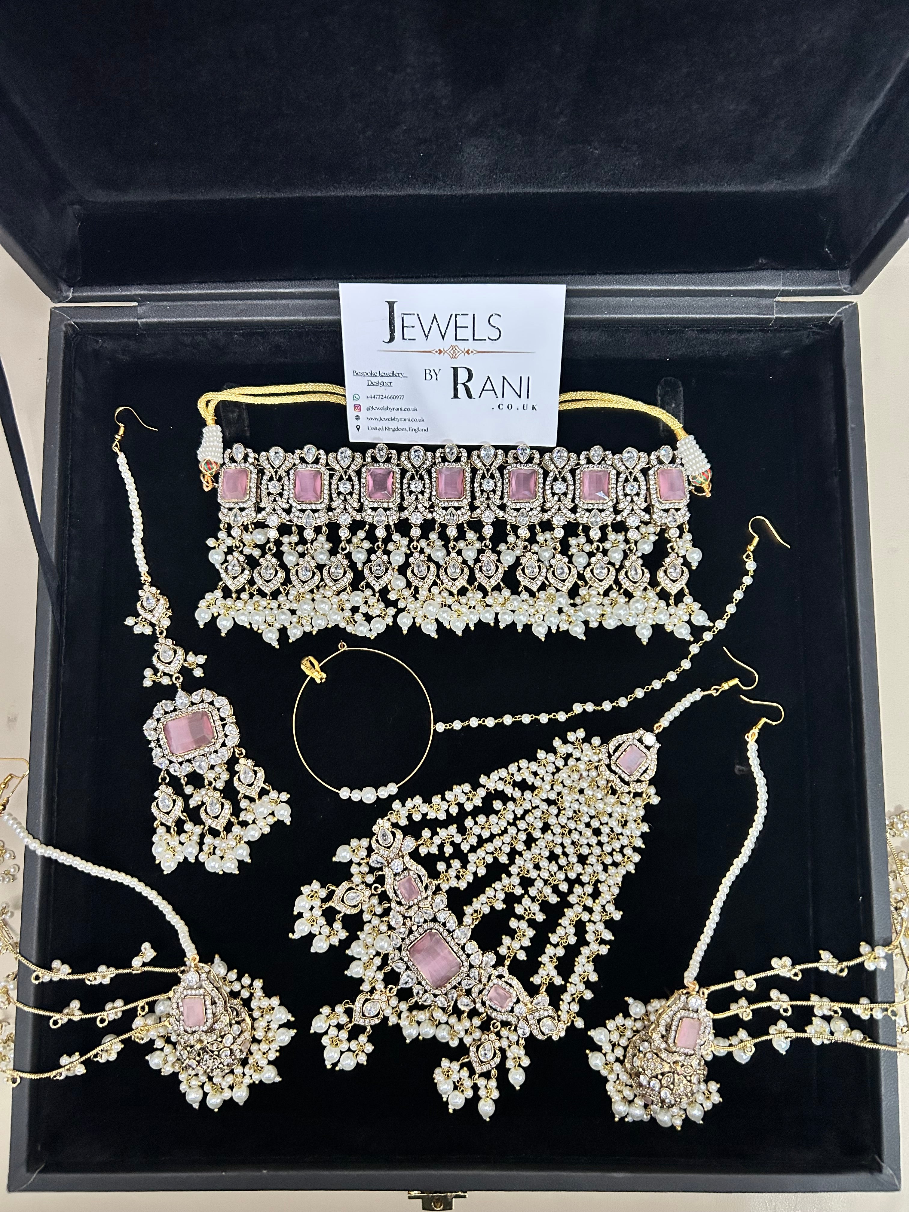 2026 Collection | Pink and White Choker Set + Saharas (Style 759)