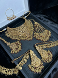 Style 3 Maroon & Gold 24 crt Gold Plated Bridal Jewellery Set -Earrings - Jewelsbyrani