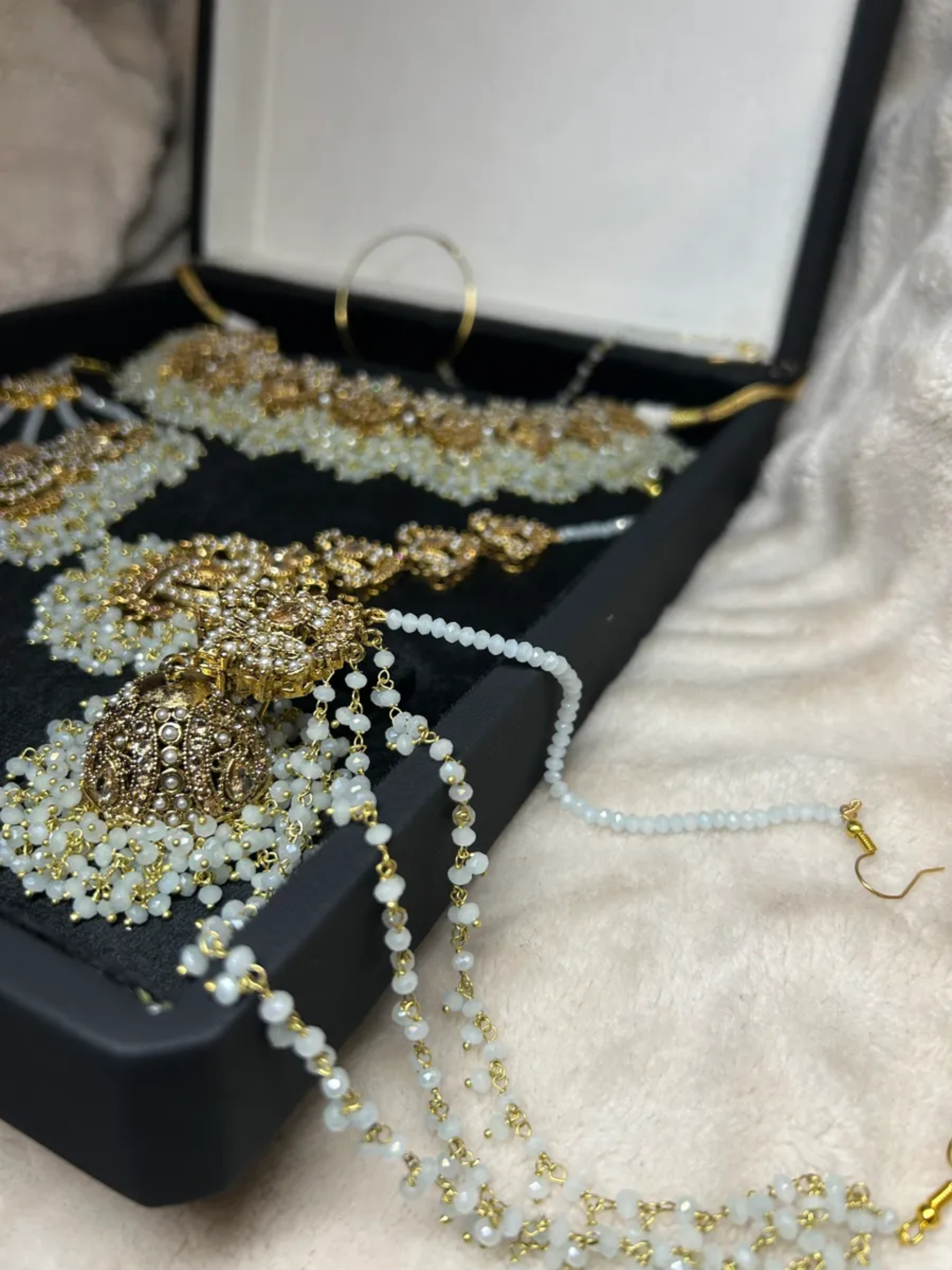 6 Week Pre Order: Beautiful Icy Blue & Gold Bridal Set