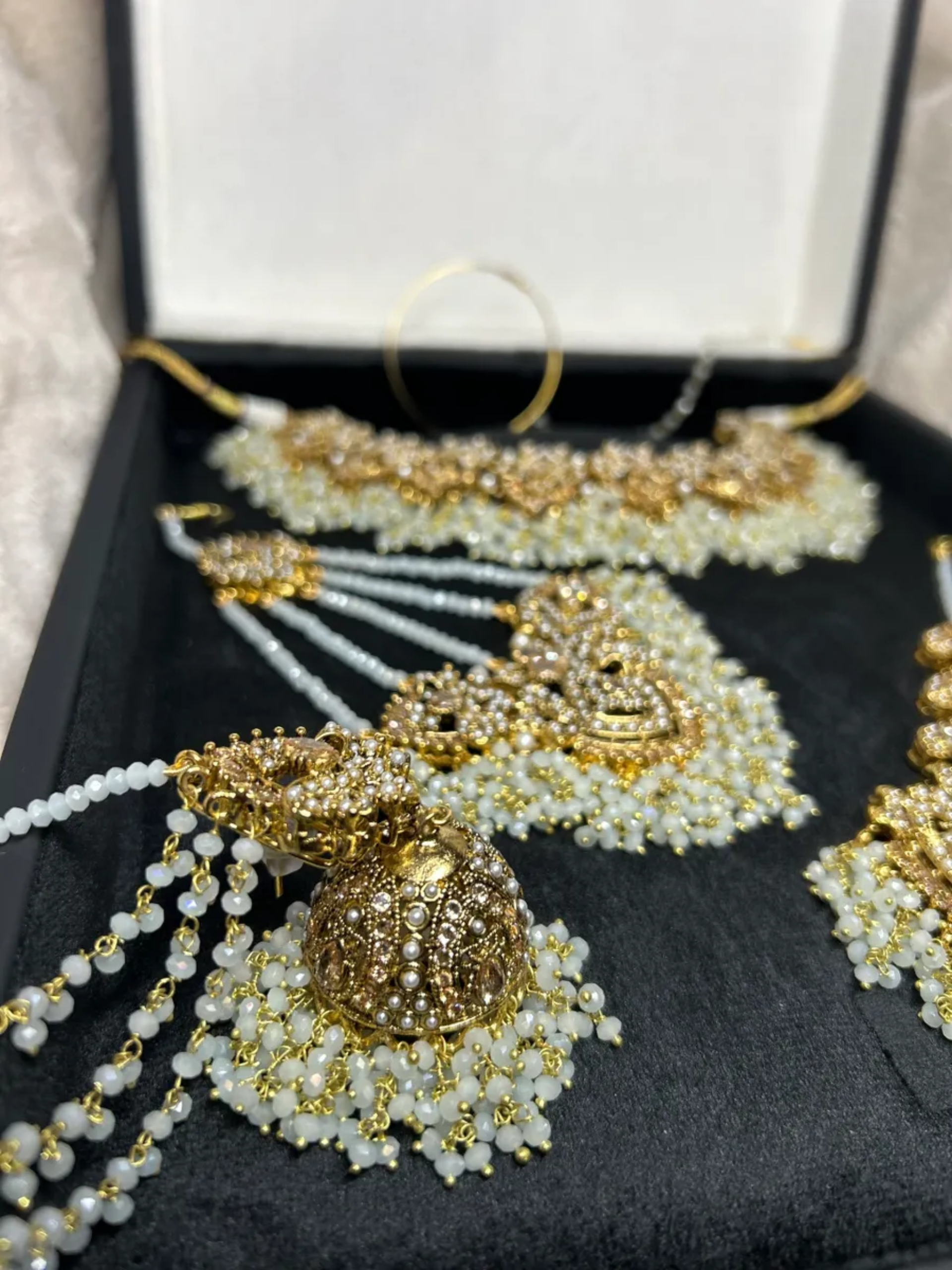 6 Week Pre Order: Beautiful Icy Blue & Gold Bridal Set