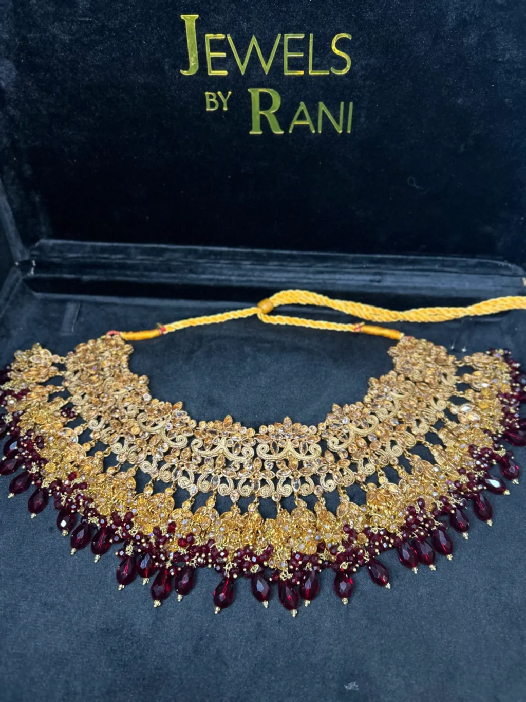 Maroon Red Necklace Only - Jewelsbyrani