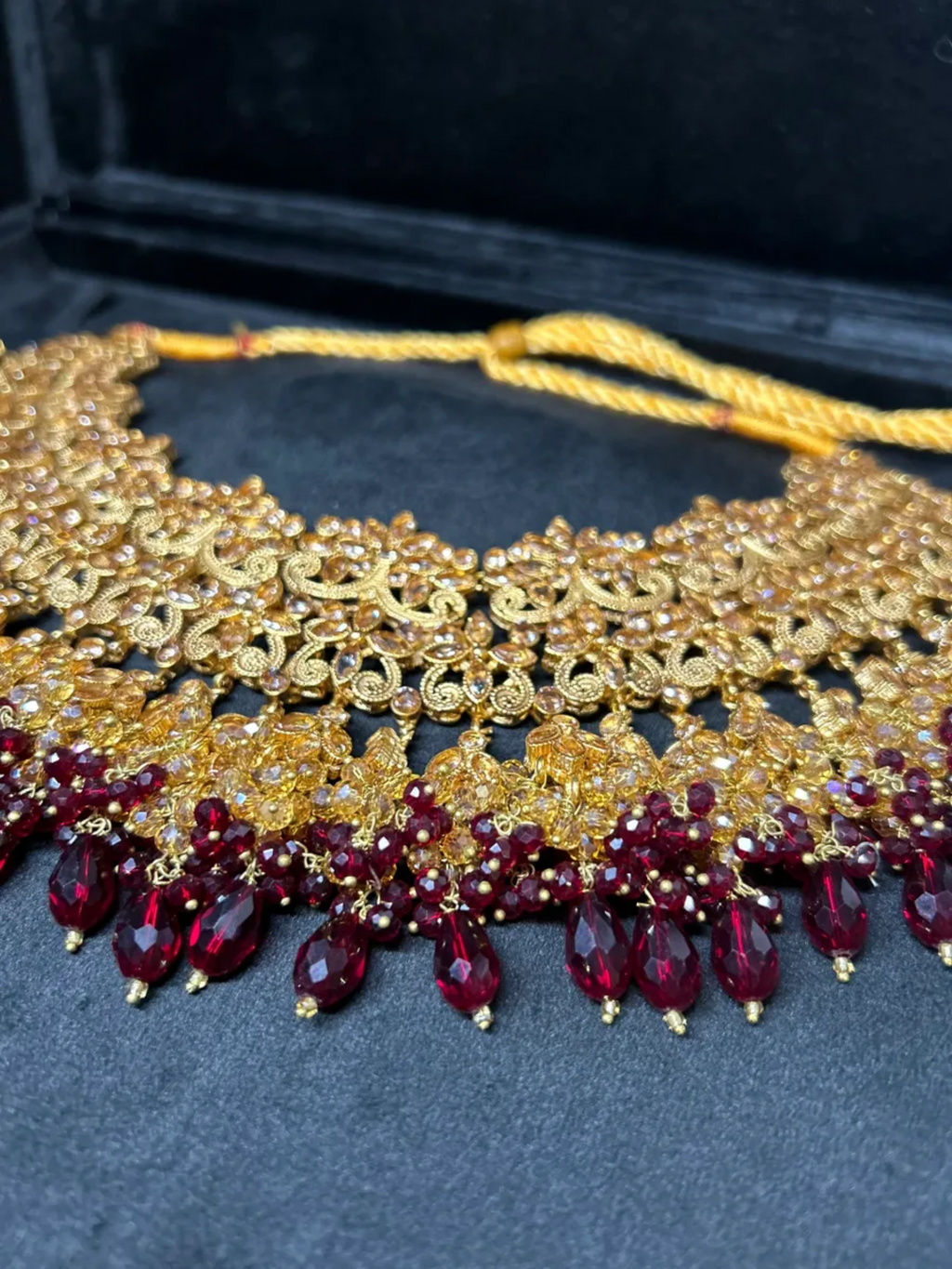 Maroon Red Necklace Only - Jewelsbyrani