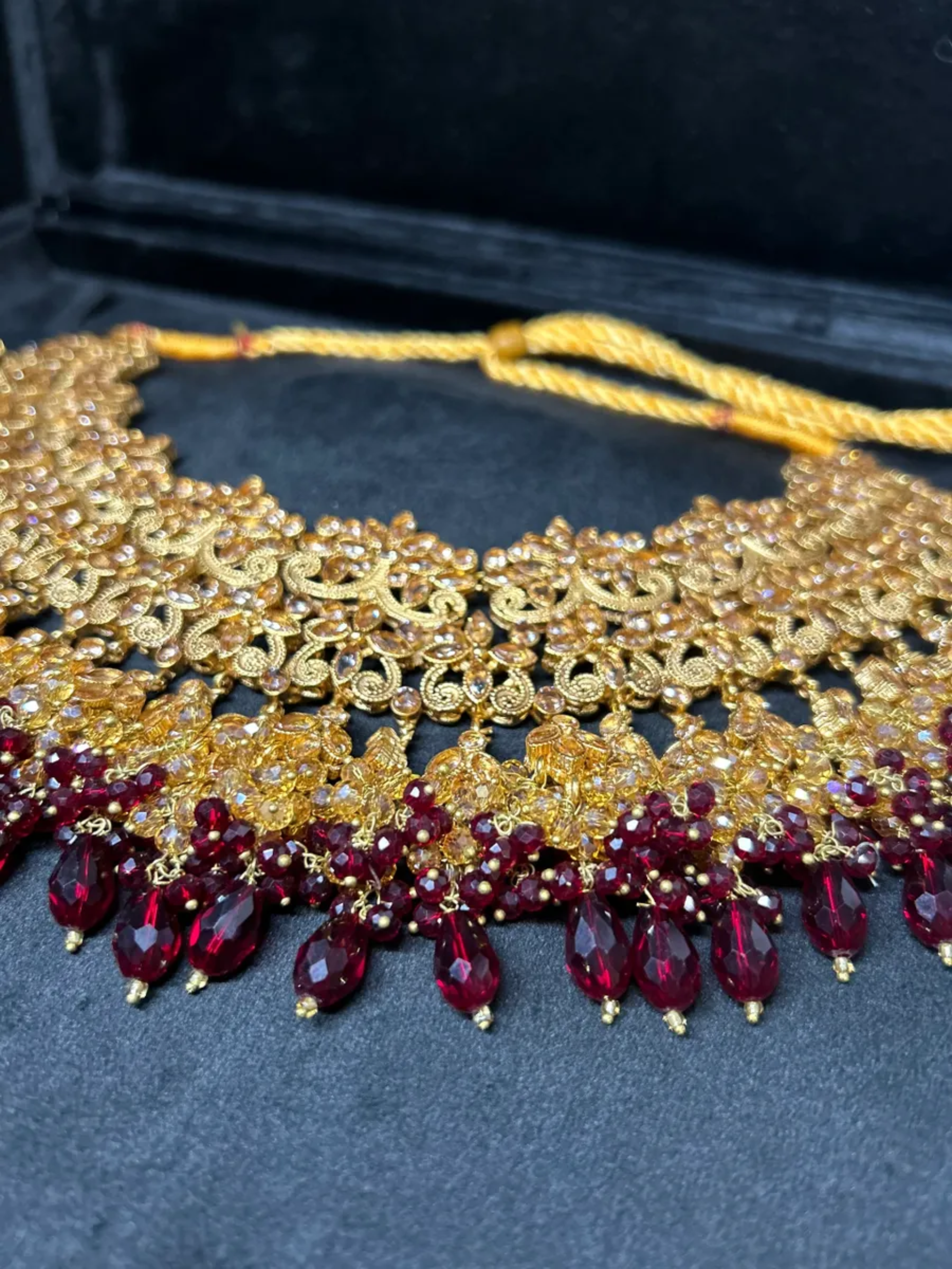 Maroon Red Necklace Only - Jewelsbyrani