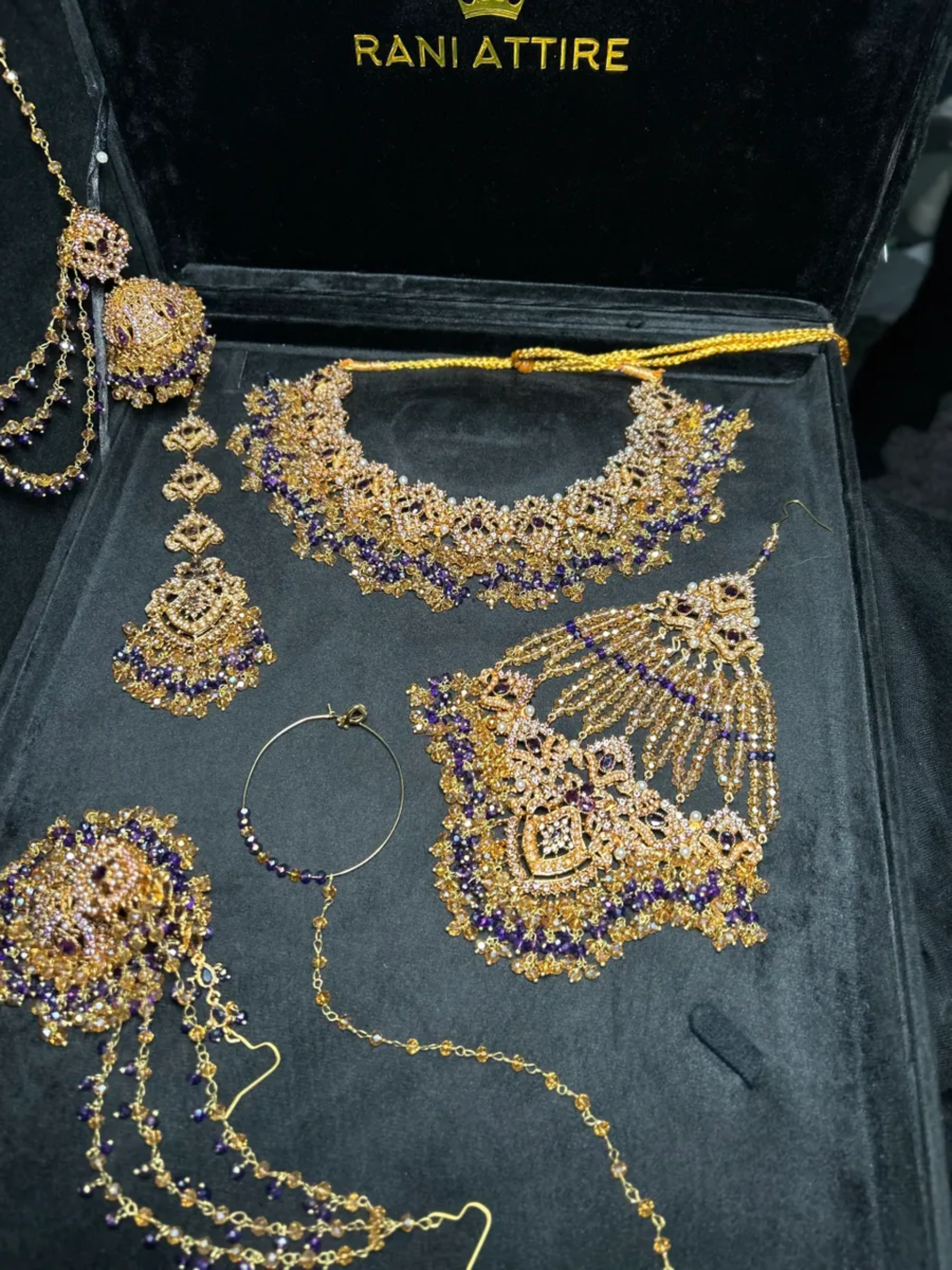 Beautiful Purple & Gold Bridal Set - Jewelsbyrani