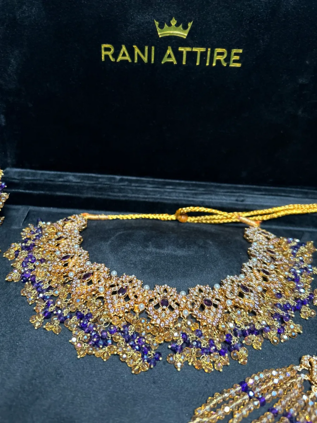 Beautiful Purple & Gold Bridal Set - Jewelsbyrani