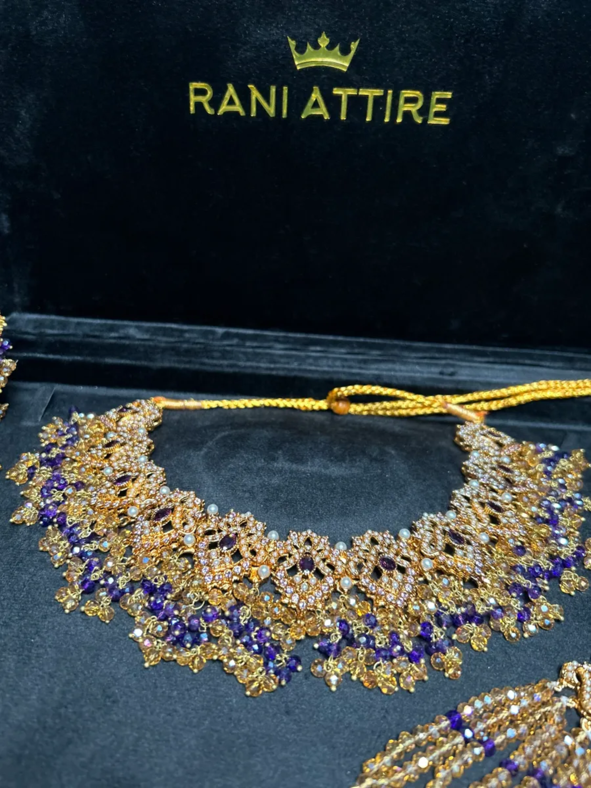 Beautiful Purple & Gold Bridal Set - Jewelsbyrani