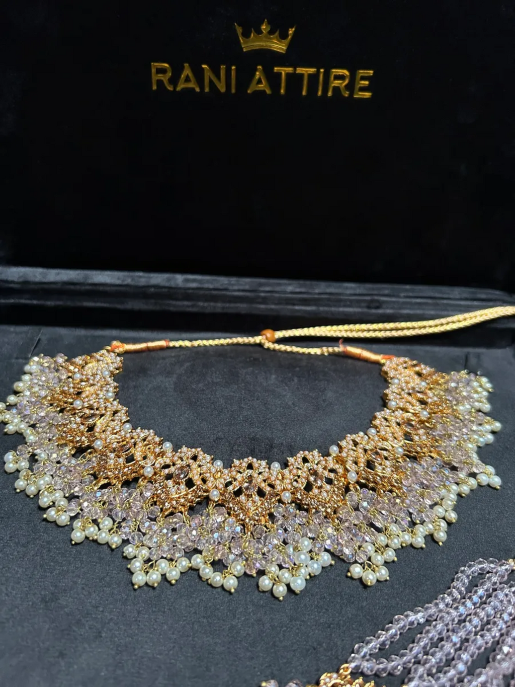 Beautiful Baby Pink & Gold Bridal Jewellery Set - Jewelsbyrani