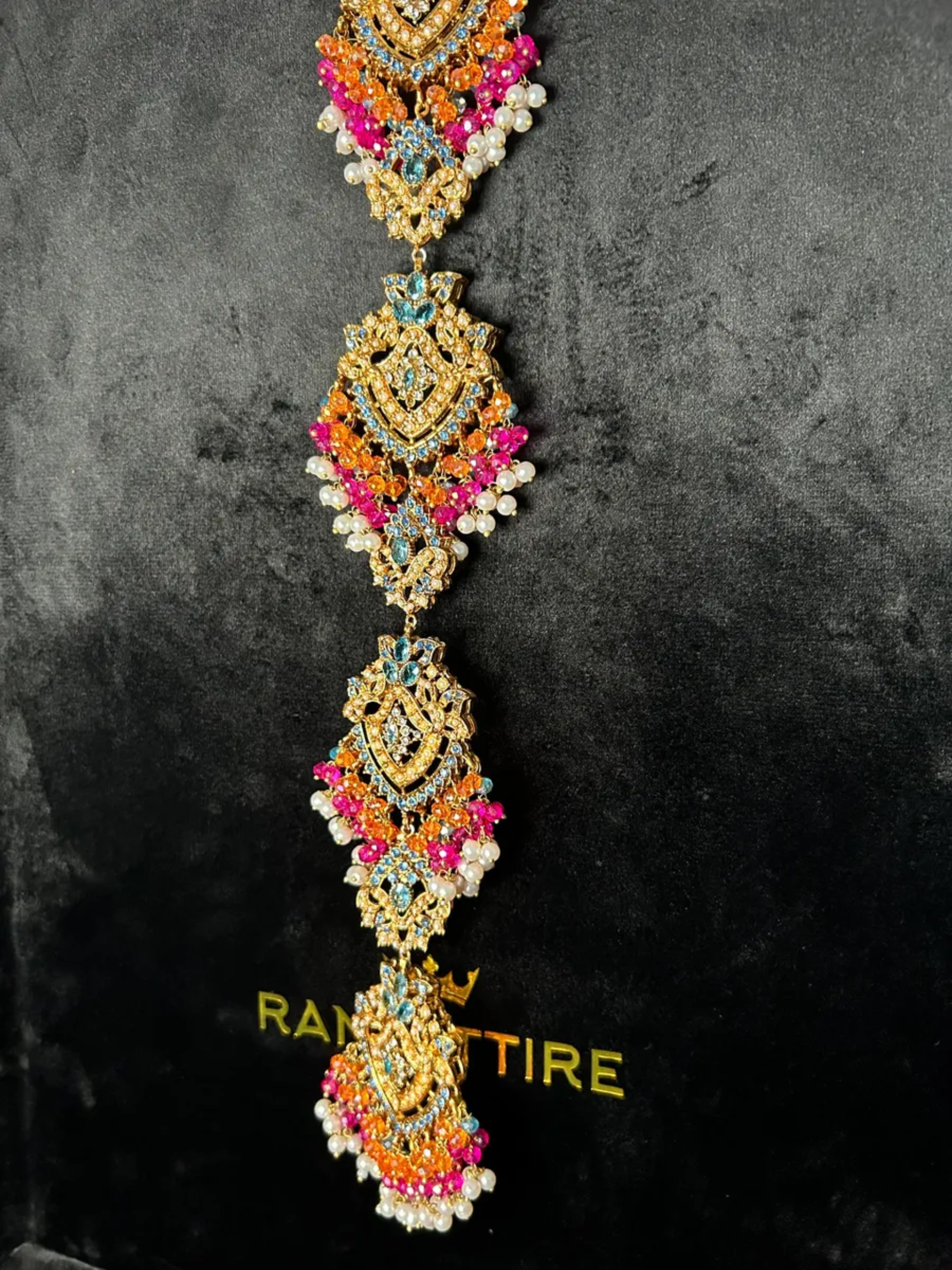 4 | Multi Blue Stoned Beautiful Naurtaran Hair Paranda | Hair Jewellery | Mendhi Hair Jewellery / Bridal Hair Jewellery| Bridal Paranda