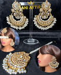 Pearly Beautiful Earrings & Tikka - Jewelsbyrani