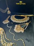 Baby Pink+ Icy Blue & Gold Bridal Set - Jewelsbyrani