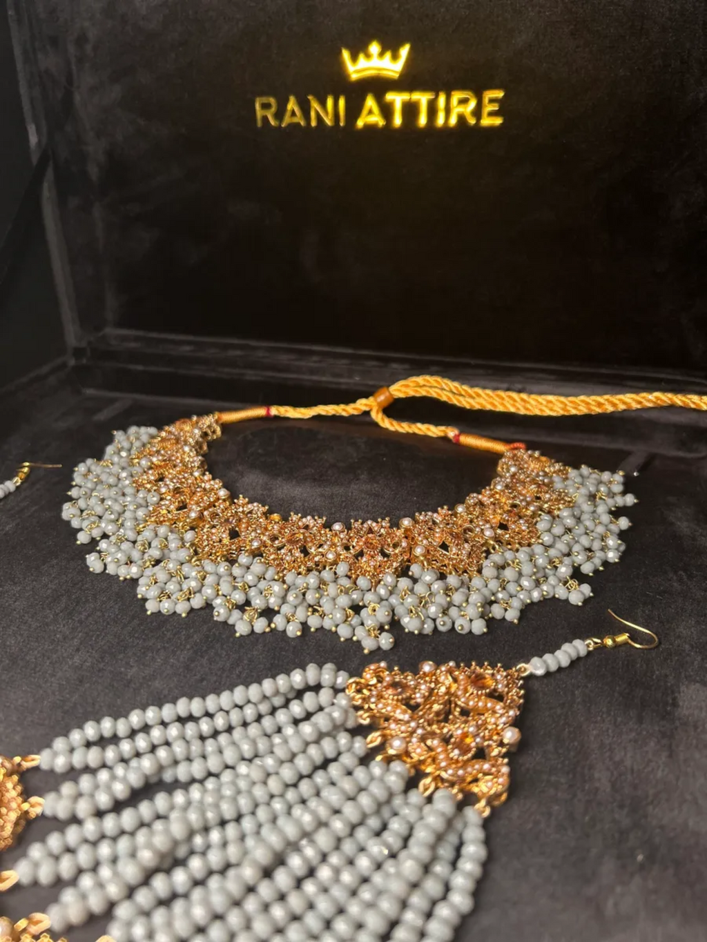 Grey & Gold Bridal Set - Jewelsbyrani