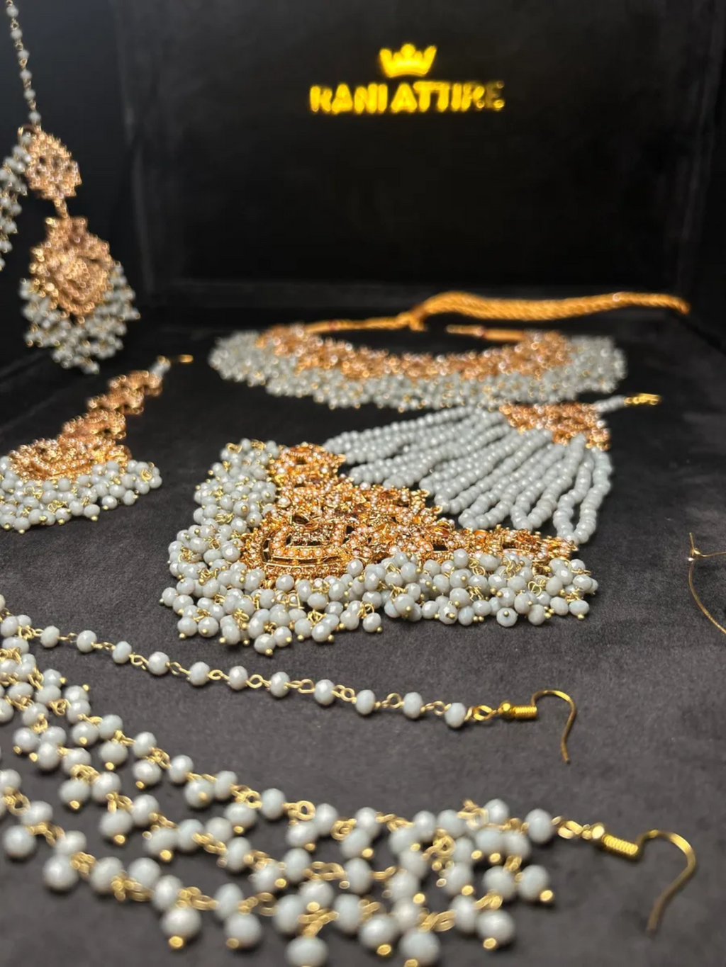 Grey & Gold Bridal Set - Jewelsbyrani
