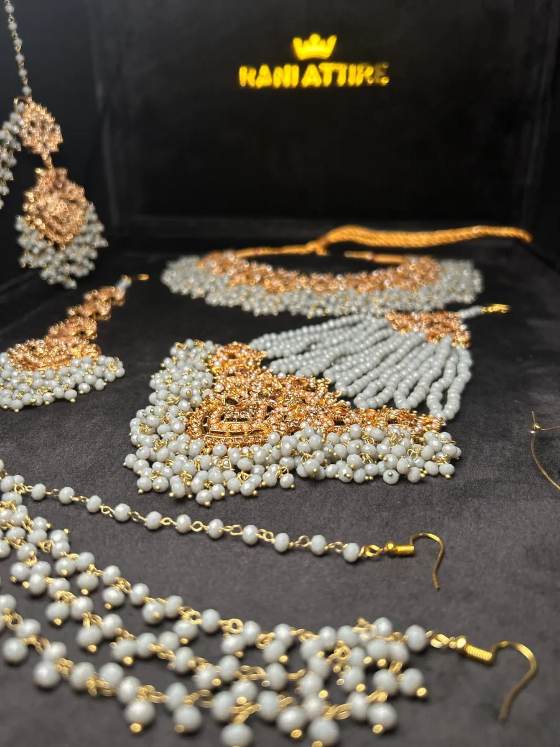 Grey & Gold Bridal Set