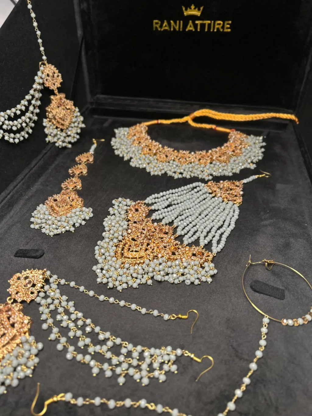 Grey & Gold Bridal Set - Jewelsbyrani