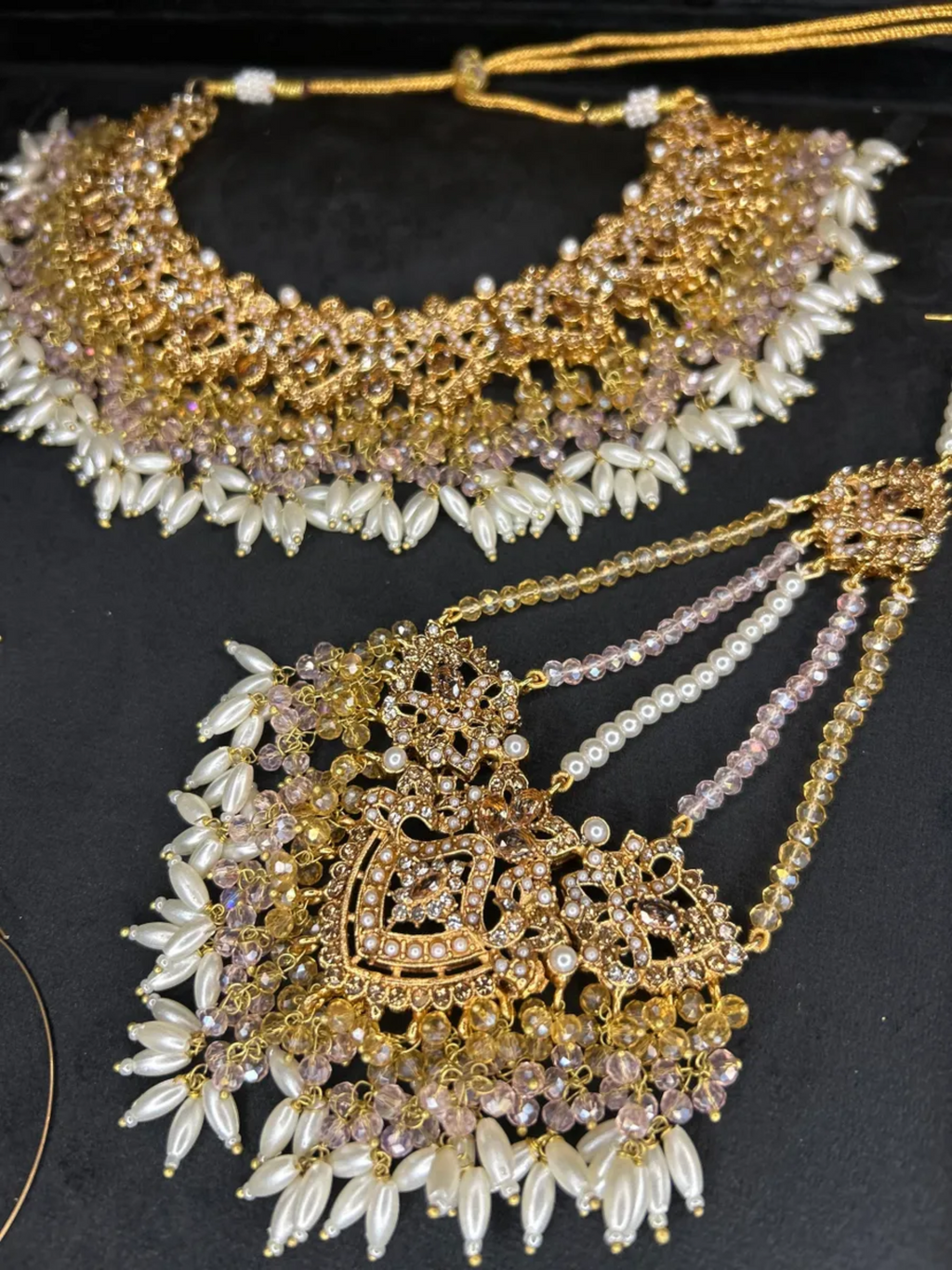 Baby Pink & Gold Bridal Set - Jewelsbyrani