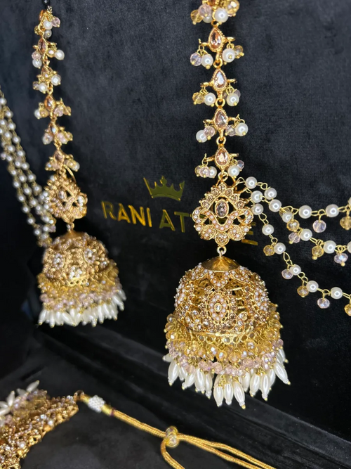 Baby Pink & Gold Bridal Set - Jewelsbyrani