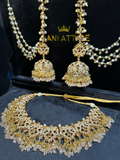 Baby Pink & Gold Bridal Set (no tikka) - Jewelsbyrani