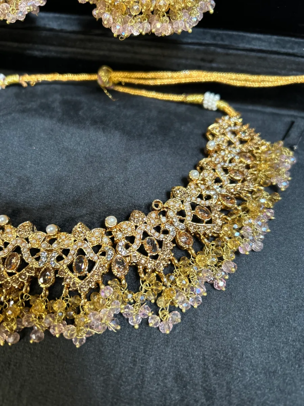 Baby Pink & Gold Bridal Set (no tikka) - Jewelsbyrani