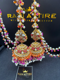 Hot Pink & Orange Jhumkes - Jewelsbyrani